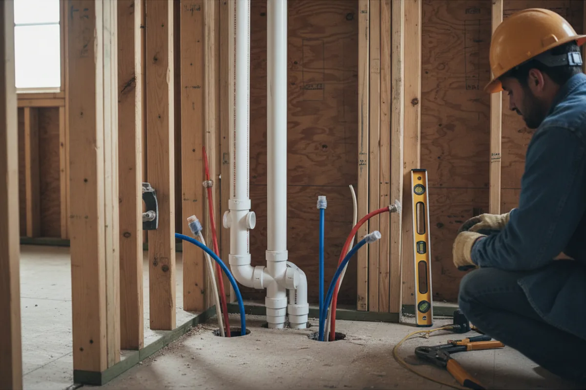 Drain and supply rough-in during Garbage Disposal Repair in Compton